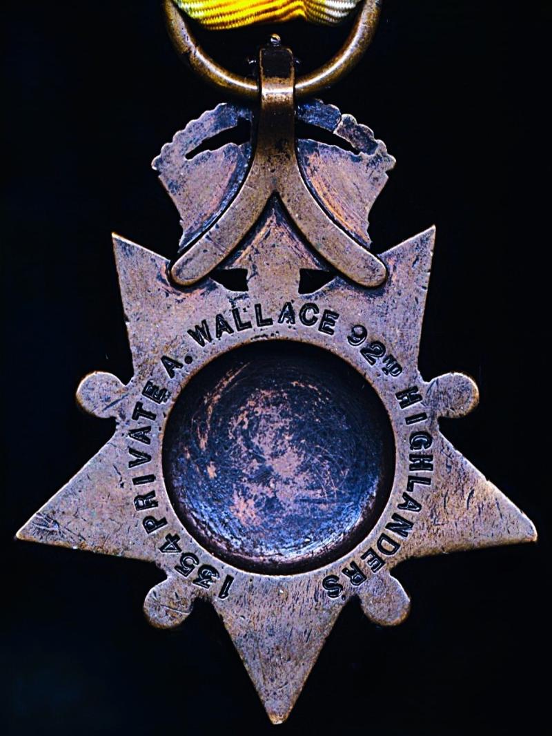 Kabul to Kandahar Star 1880 (1354 Private A. Wallace 92nd Highlanders)