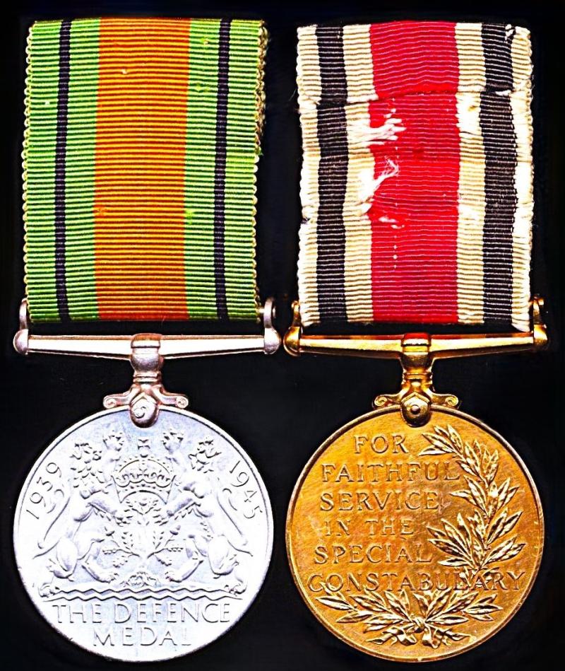 A Second World War 'Home Front' & Police Long Service Medal pair: Mobile Officer Geoffrey. B. Allen, E. Division Birmingham Special Constabulary Reserve late Auxiliary Fire Service (Birmingham) Area 15 Division 5