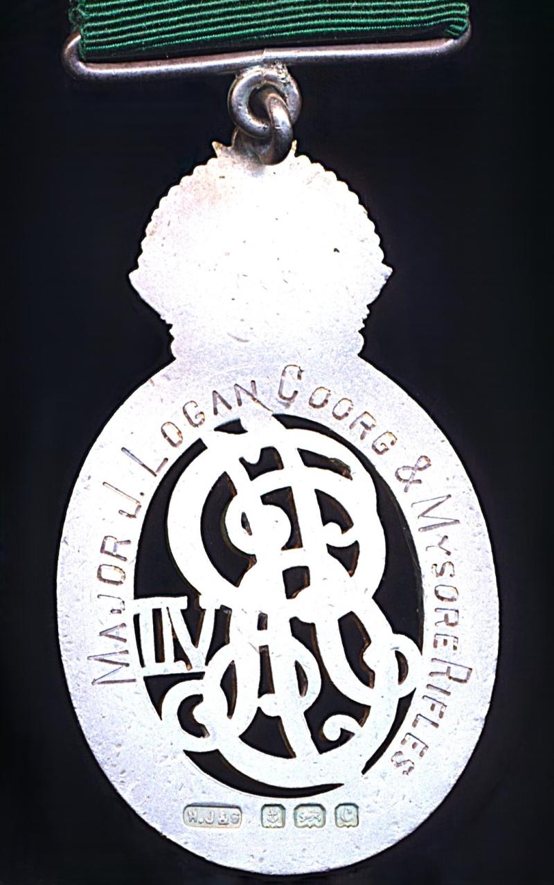 An extremely scarce Commanding Officer's Delhi Durbar 1903 & Indian Volunteer Decoration pair: Major John Logan, VD, Coorg & Mysore Rifles