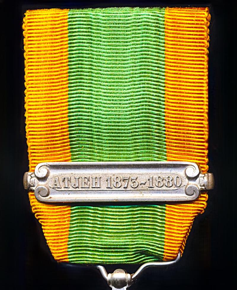 Netherlands Expeditions Cross (Expeditie-Kruis). 2nd Type Portrait Obverse. With clasps (or 'Gespen') 'Atjeh 1873-1880'