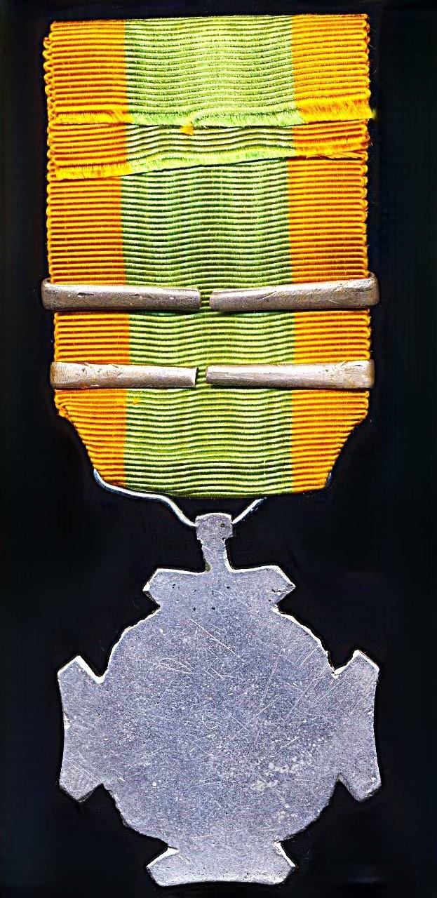 Netherlands Expeditions Cross (Expeditie-Kruis). 1st Type Portrait Obverse. With 2 x clasps (or 'Gespen') 'Deli 1872' & 'Atjeh 1873-1874'