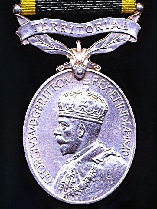Efficiency Medal. GV issue with 'Territorial' bar (6195821 Pte. F.T. Cane. 8-Midd'x. R.)