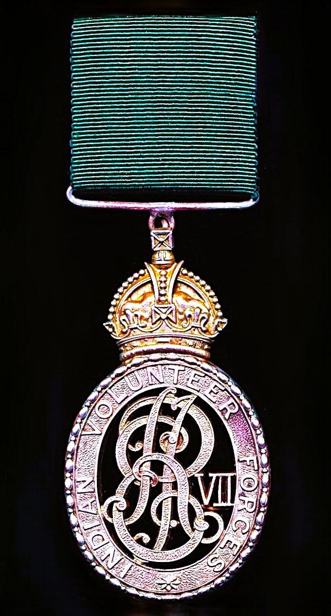 Indian Volunteer Forces Officers Decoration,. EDVII issue (Captain J. Tulloch, U.P. Lt. Horse)