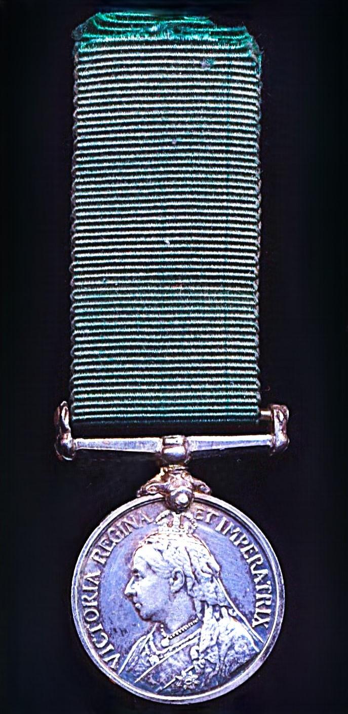 Volunteer Force Long Service Medal (India & Colonies - Imperial issue). Victoria issue with ‘Victoria Regina et Imperatrix’ legend