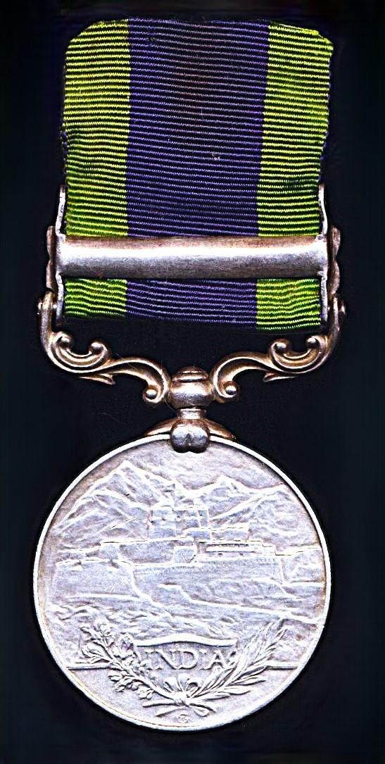 India General Service Medal 1908-35. GV issue 2nd type with clasp 'Mohmand 1933' (10354 Sep. Budh Singh, 5-12 F.F.R.)