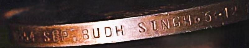 India General Service Medal 1908-35. GV issue 2nd type with clasp 'Mohmand 1933' (10354 Sep. Budh Singh, 5-12 F.F.R.)