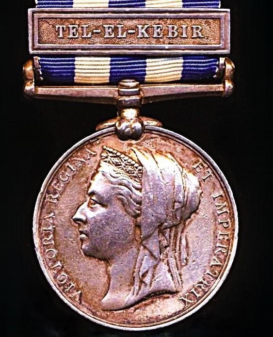 Egypt & Sudan Medal 1882-1888. With clasp 'Tel-el-Kebir' (1028 Pte. C. Compton. 1/R. Ir: Fus:)