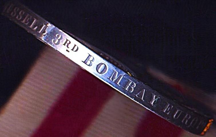 Indian Mutiny Medal 1857-58. No clasp (Charles. Russell, 3rd Bombay Eurpn. Regt.)