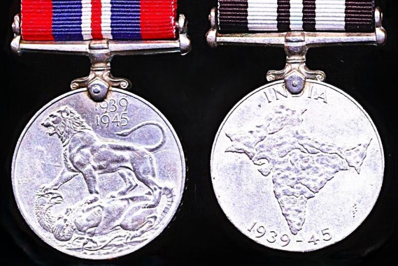 A Second World War 'India Service' campaign medal pair: Dafadar Ramji Dass Indian Army Veterinary Corps