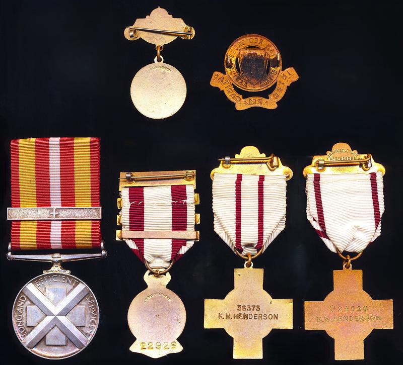 A rare Southern Rhodesian Woman's Second World War era 'Home Front' Red Cross Voluntary service medal group of 5: Miss Kathleen M. Henderson, V.A.D. Detachment 4, Southern Rhodesia Overseas Branch of the British Red Cross Society