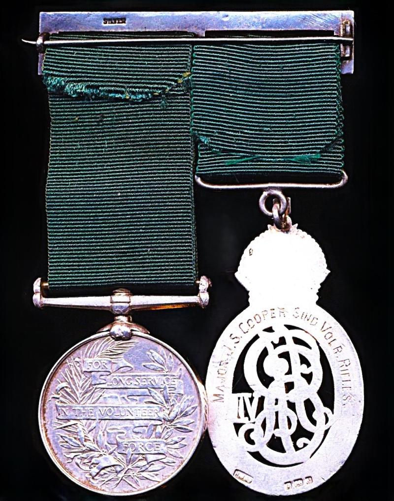A Scottish 'Merchant' & Officer of the Indian Volunteers Long Service Medal Pair: Lieutenant- Colonel John Stewart Couper, V.D., late Commanding-Officer, Sind Volunteer Rifles