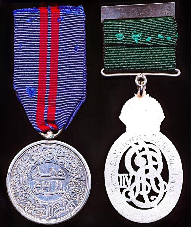 An India born 'Son of Empire' & Railwayman's Indian Volunteers Long Service and Delhi Durbar Medal Pair: Captain Samuel Witherow Jewell, V.D., East Indian Railway Volunteer Rifles
