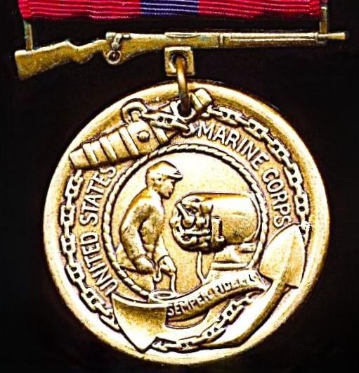 United States: Marine Corps Good Conduct Medal. 1st type. With integral 'U.S. Marine Corps' top brooch bar