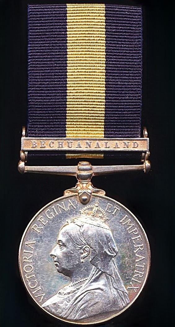 Cape of Good Hope General Service Medal 1880-97. With clasp 'Bechuanaland' (327 Nat. Pte Josiah Sdinana. C. Pol.)