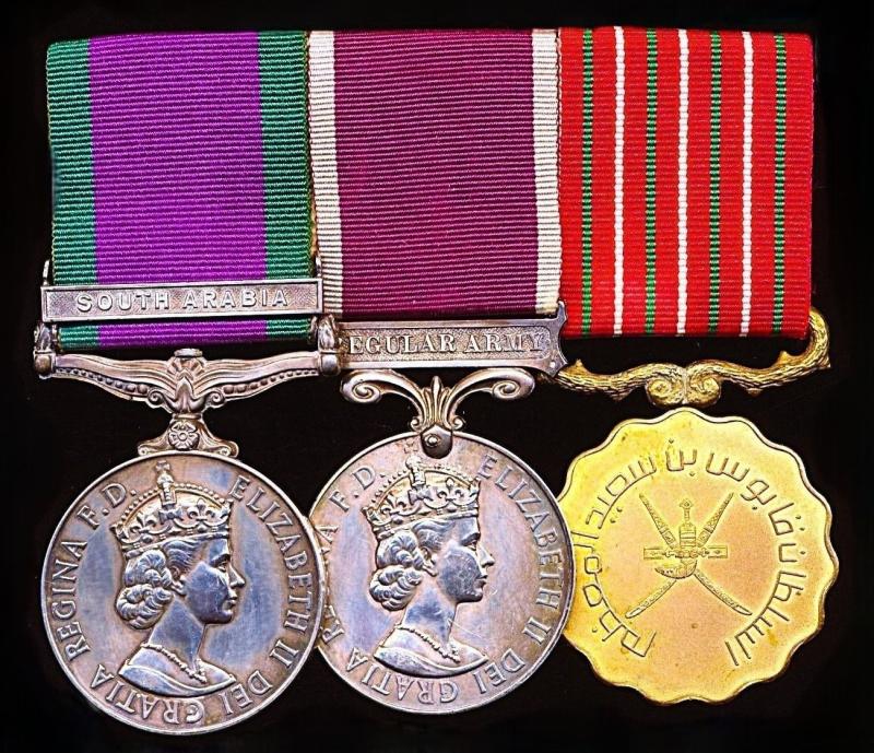 A South Arabia & Sultanate of Oman campaign and long service medal group of 3: Sergeant K. H. Brown, Royal Signals later Sultan's Armed Forces (Oman)