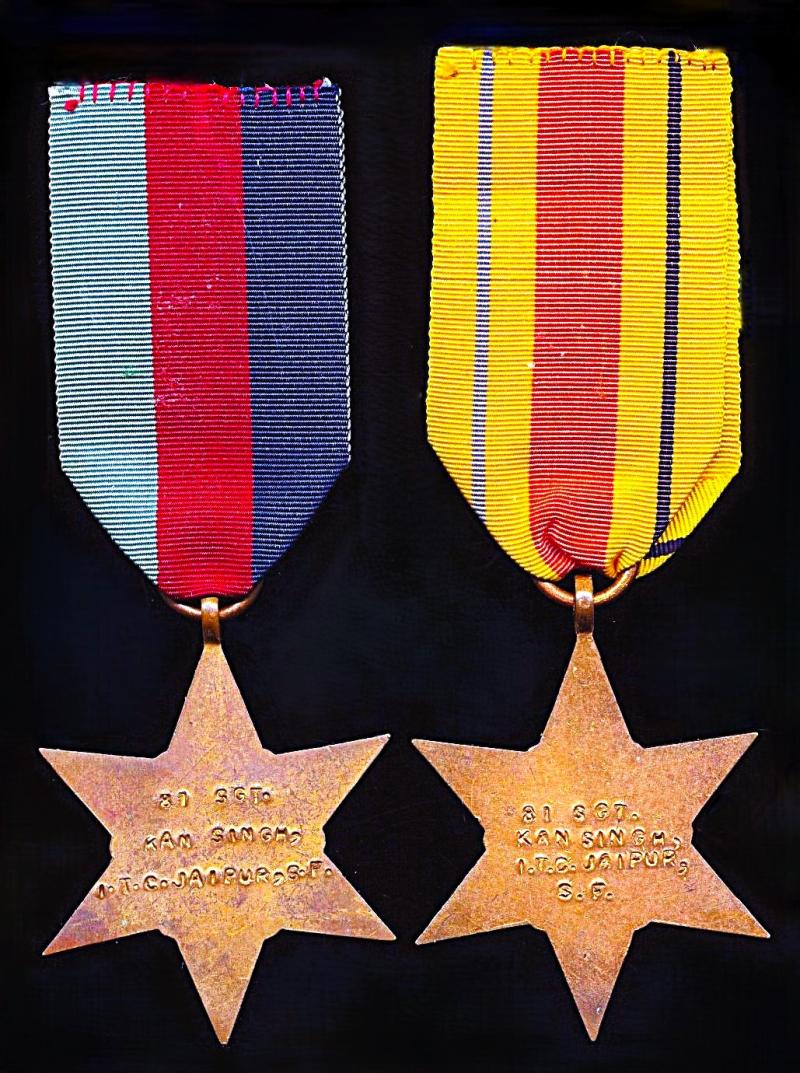 An Indian Army State Forces Second World War North Africa campaign service medal pair: Sergeant Kan Singh, I.T.C. Jaipur State Forces