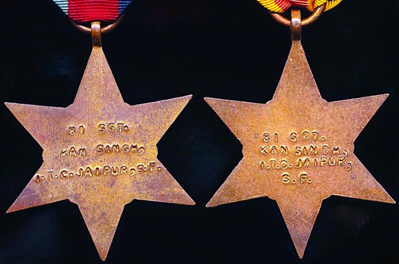 An Indian Army State Forces Second World War North Africa campaign service medal pair: Sergeant Kan Singh, I.T.C. Jaipur State Forces