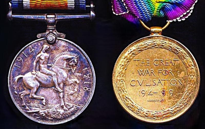 First Day Battle of the Somme Killed-in-Action Medal Pair: Private James Spencer Sutton, 'D' Company, 22nd (Tyneside Scottish) Battalion, Northumberland Fusiliers