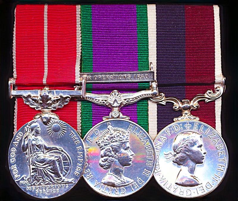 A Senior Royal Air Force N.C.O's Meritorious decoration, Air Operations Iraq campaign & long service medal group of 3: Chief Technician Garth Chatham, B.E.M., Royal Air Force