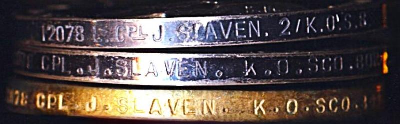 A Wigtownshire Casualty & confirmed 'Battle of Vimy Ridge' gallantry & campaign medal group of 4 together with Memorial Plaque: Corporal John Slaven, M.M., 2nd Battalion King's Own Scottish Borderers