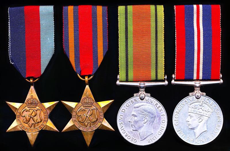 A 'Burma Star Quartet' for campaign service in Burma Theatre, including North East Frontier of India, China and South East Asia 11 December 1941-2 September 1945
