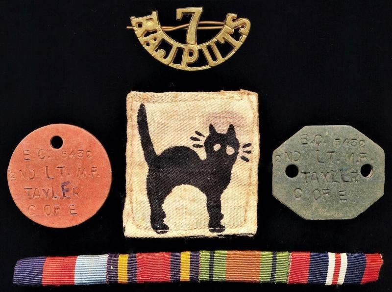 A Christian Missionary & former Indian Army Officers 17th 'Black Cat' Division's 'Burma Theatre' medal group of 4 with related insignia: The Reverend Michael Frederick Tayler, late Major 6th Bn 7th Rajput Regiment, 17th 'Black Cat' Indian Division