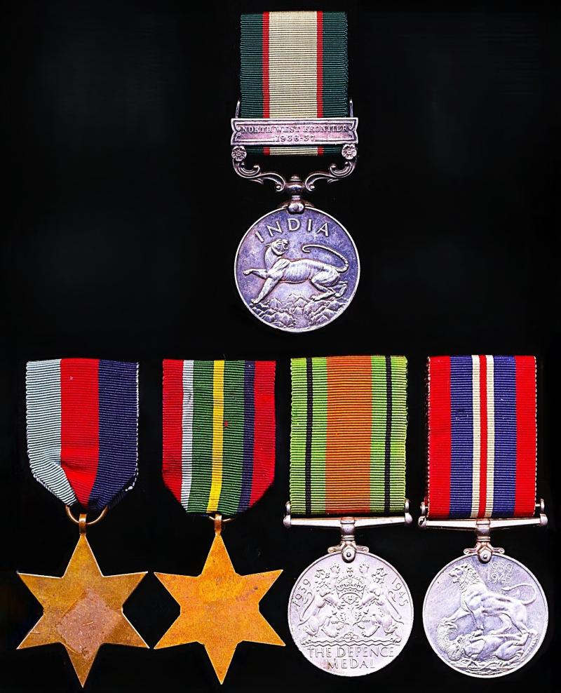 A scarce confirmed Indian Army casualty of the 'Battle for Hong Kong Island' and subsequent Far East Prisoner War campaign medal group of 5: Sepoy Inayat Khan 2nd Battalion 14th Punjab Regiment, British Indian Army