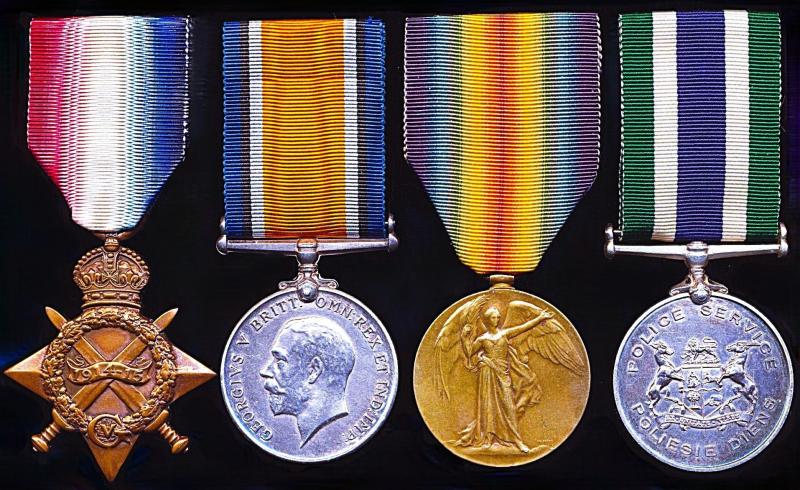A Natal Mounted Policeman's, Great War South West Africa Campaign and Police Faithful Service Medal group of 4: Mounted Constable Thomas Frederick Lucey, South African Police, late 3rd South African Mounted Riflemen