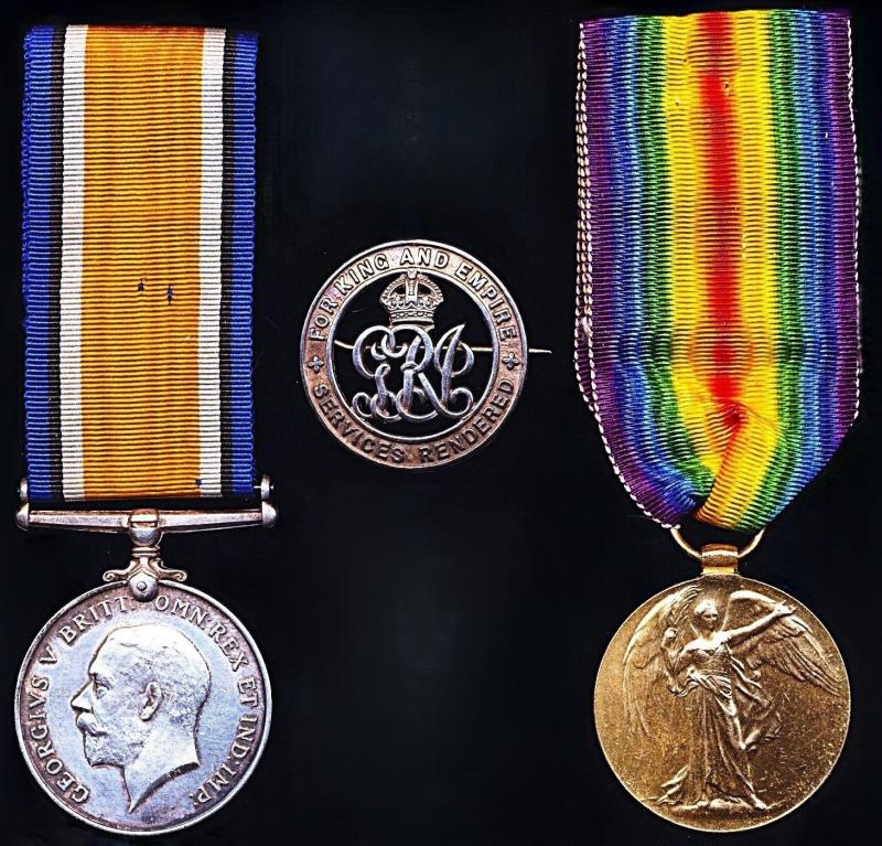 A 'Hard as Granite' Aberdonian's Great War casualty pair with companion 'Silver War Badge' : Private James Hardie Royal Marines Labour Corps