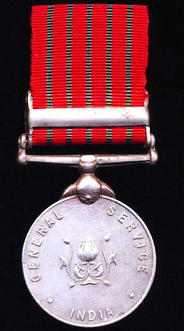 India: General Service Medal 1947. With clasp 'Mizo Hills' (3342568 Hav. Amar Singh. Sikh. R.)