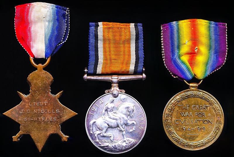 An 'Indian Corps' British Officer Killed-in-Action & Mentioned-in-Despatches for 1st Day Battle of Loos: Captain John Oliver Nicolls, 58th Vaughn's Rifles, Indian Army