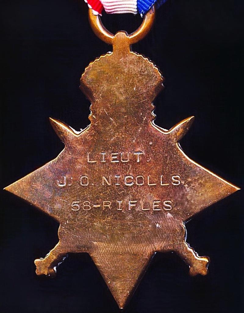 An 'Indian Corps' British Officer Killed-in-Action & Mentioned-in-Despatches for 1st Day Battle of Loos: Captain John Oliver Nicolls, 58th Vaughn's Rifles, Indian Army