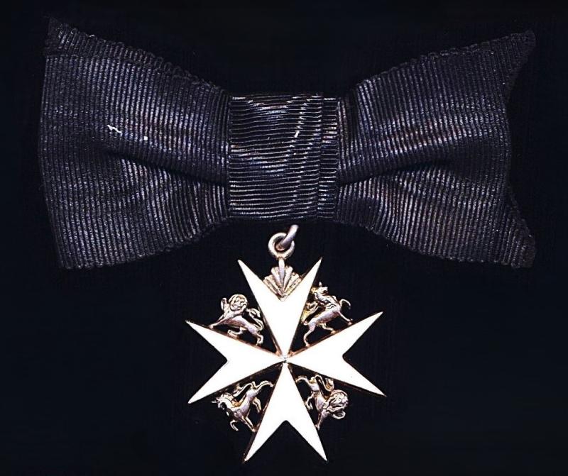 The Order of St. John of Jerusalem: Officer (Sister) silver & enamel lady’s shoulder badge