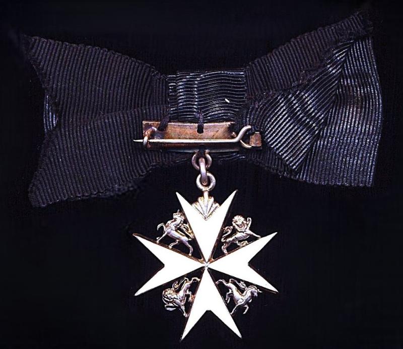The Order of St. John of Jerusalem: Officer (Sister) silver & enamel lady’s shoulder badge