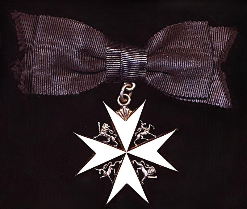 The Order of St. John of Jerusalem: Officer (Sister) silver & enamel lady’s shoulder badge