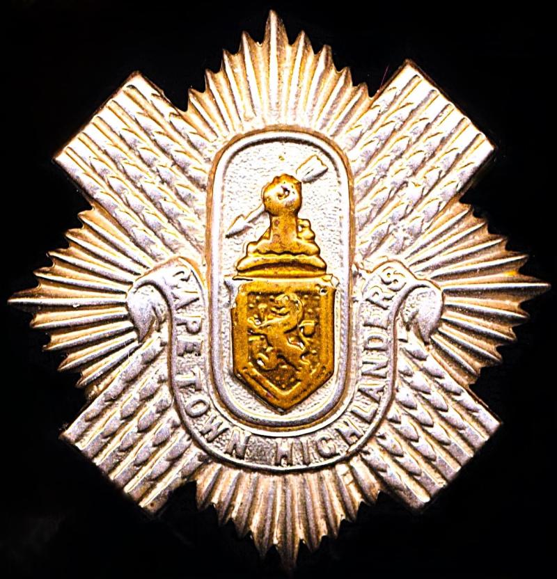 Union of South Africa (1910-61): Cape Town Highlanders. Bi-metal Glengarry cap badge. Circa 1932-1945