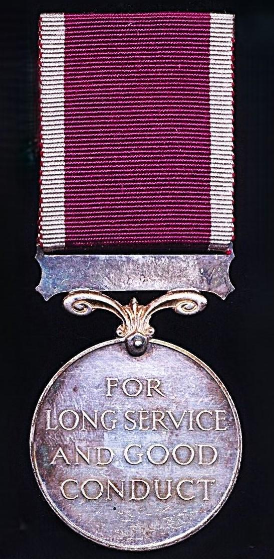 Military Long Service & Good Conduct Medal. GV with 'Regular Army' bar (1862367 Sjt. J. R. T. Hodges. R.E.)