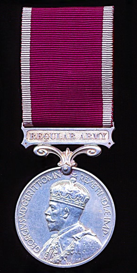 Military Long Service & Good Conduct Medal. GV with 'Regular Army' bar (1864063 S. Sjt. H. E. Pike. R.E.)