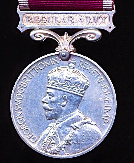 Military Long Service & Good Conduct Medal. GV with 'Regular Army' bar (1864063 S. Sjt. H. E. Pike. R.E.)
