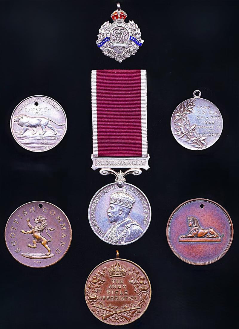 Military Long Service & Good Conduct Medal. GV with 'Regular Army' bar (1859961 Sjt. R. Gold-Spilsbury. R.E.)