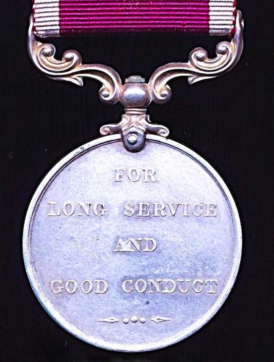 Army Long Service & Good Conduct Medal. GV 1st issue (4213 F. of W. Q.M. Sjt: G. A. Baldwin. R.E.)