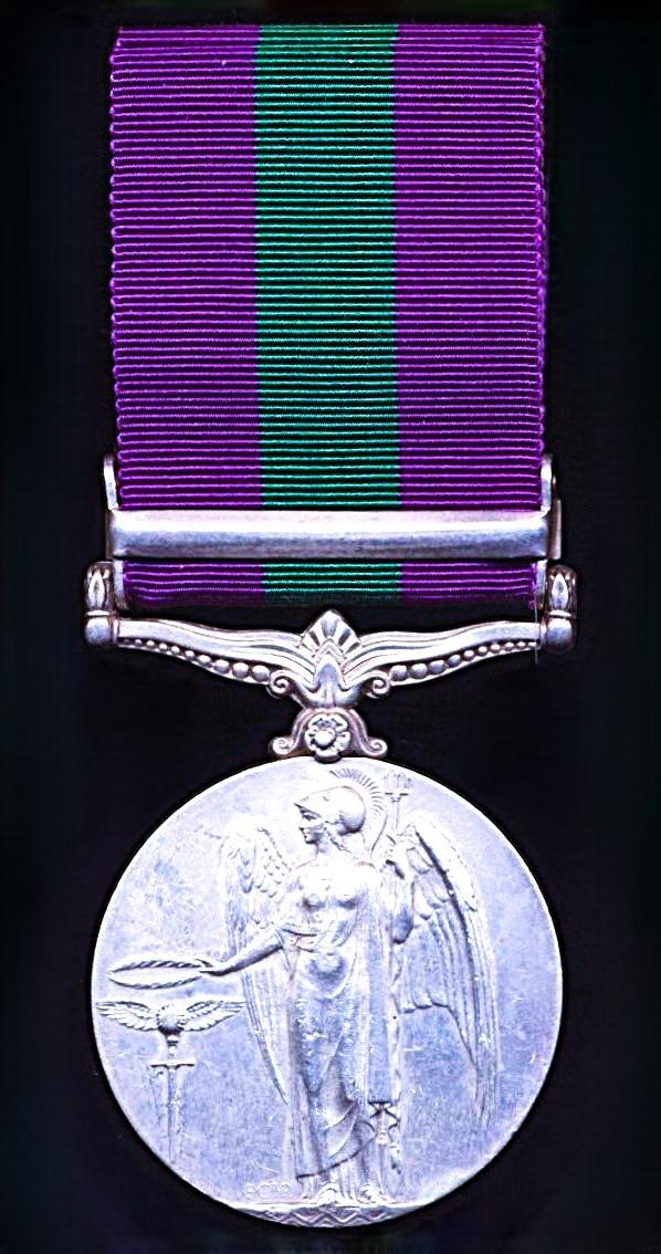General Service Medal 1918-62. With clasp 'Iraq' (6571 Rfmn. Narjit Rai. 1-10-Gurkha R.)