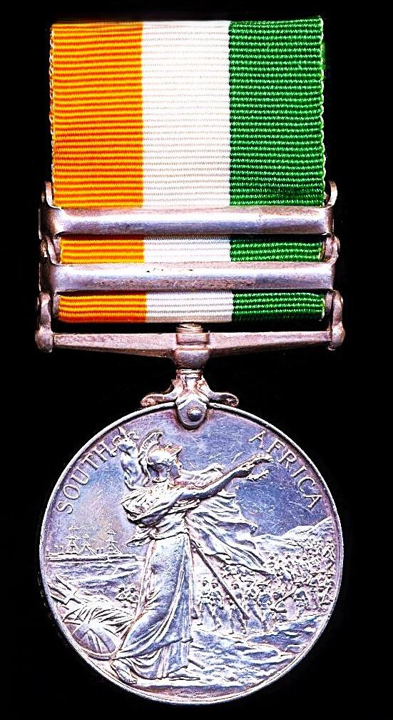King's South Africa Medal 1901-1902. With 2 x clasps 'South Africa 1901' & 'South Africa 1902' (5762 Pte R. Williams. Rifle Brigade.)