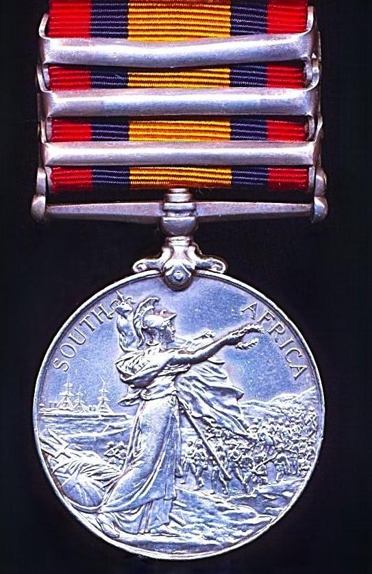 Queen's South Africa 1899-1902, 3 clasps, Cape Colony, Orange Free State, Transvaal (6091 Pte J. Finney, N. Staff: Regt)