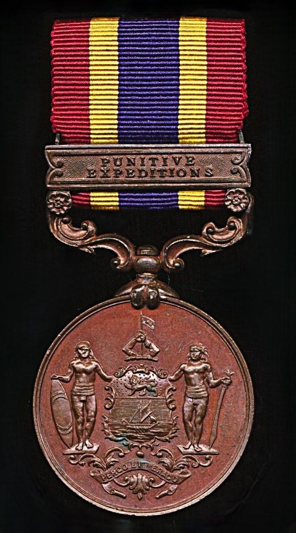 British North Borneo Company Medal 1897-1916. Bronze issue with clasp 'Punitive Expeditions'