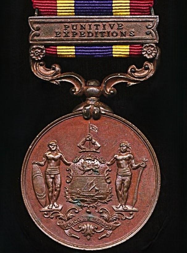British North Borneo Company Medal 1897-1916. Bronze issue with clasp 'Punitive Expeditions'