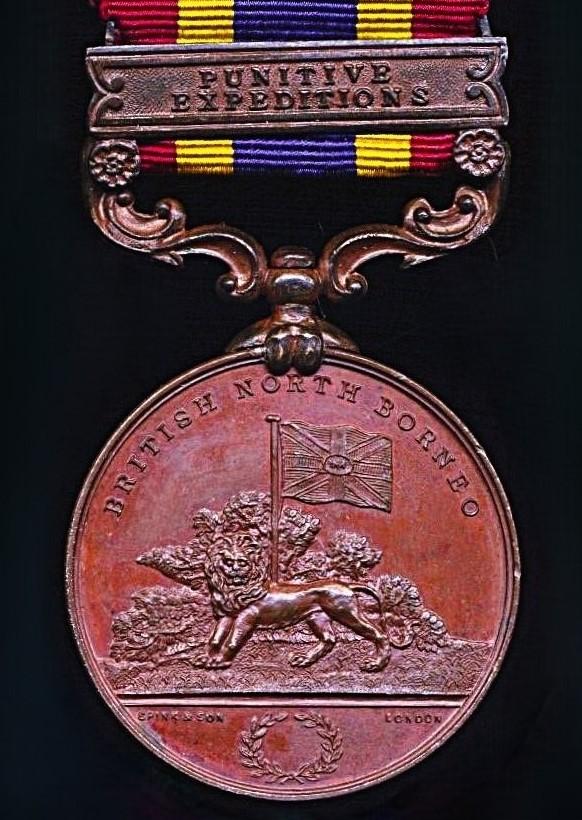 British North Borneo Company Medal 1897-1916. Bronze issue with clasp 'Punitive Expeditions'