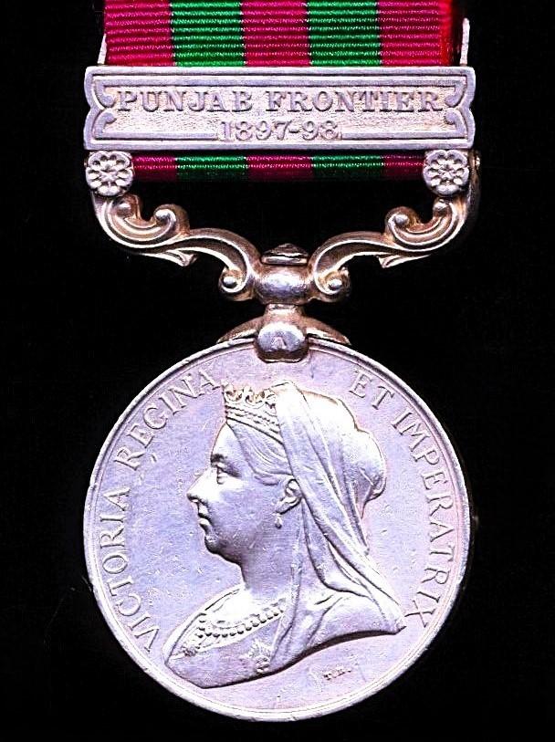 India General Service Medal 1895-1902. Victoria, silver issue with x clasp 'Punjab Frontier 1897-98' (145 K Duffdr Gopal Singh, 13th Bl Lcrs)