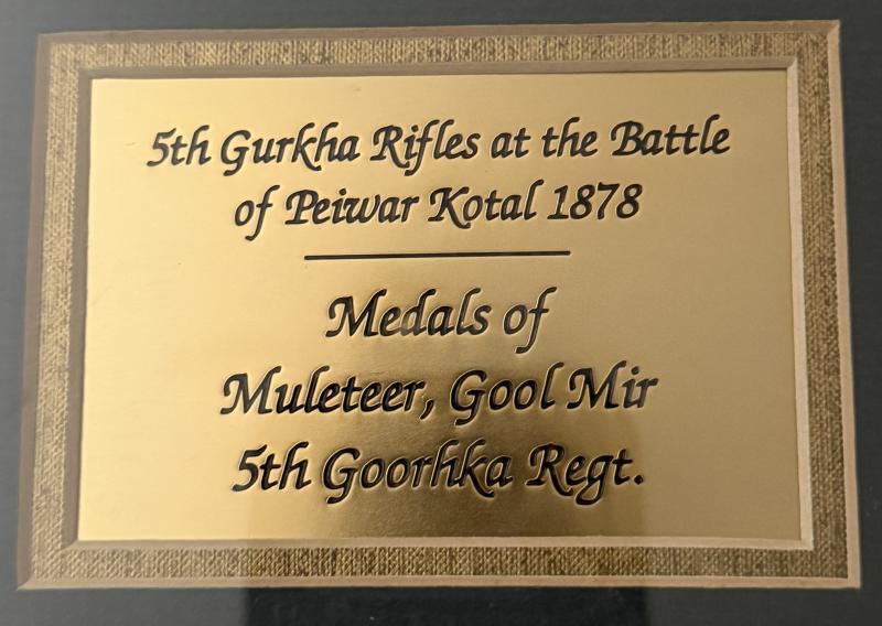 A Magnificent 'Framed' maximum-issue campaign medal pair for the Second Afghan War 1878-80: Muleteer 5th Goorkha Regiment
