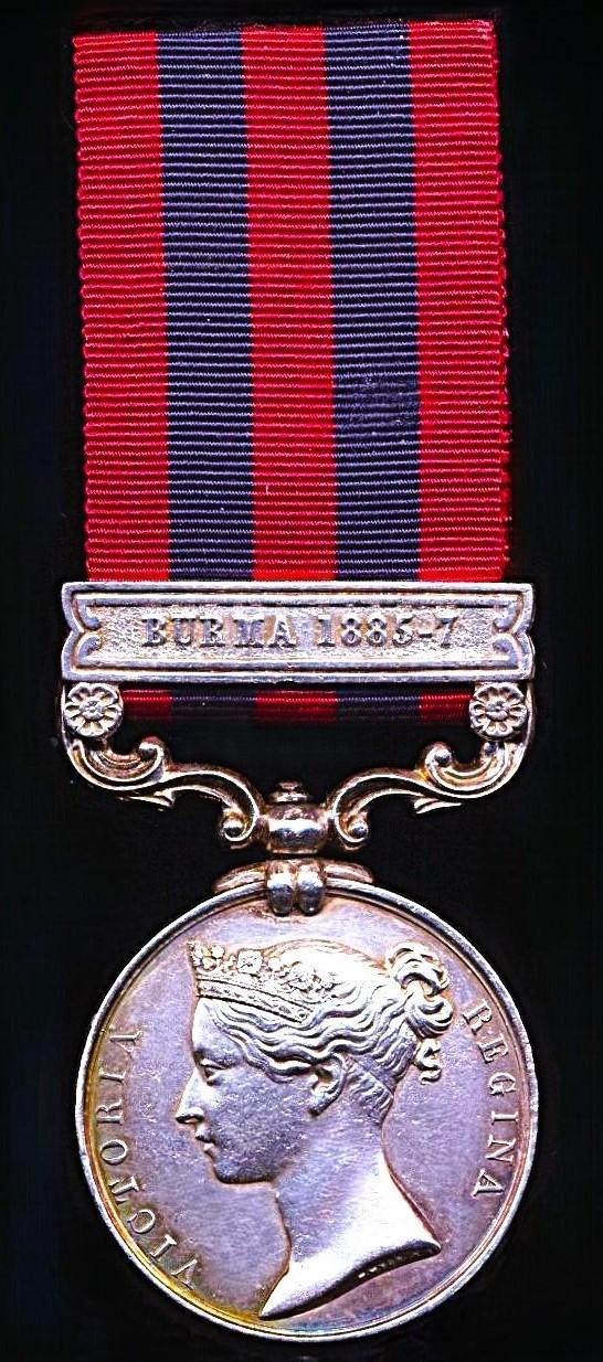 India General Service 1854-95, 1 clasp, Burma 1885-7 (Captn. J. L. Taylor Madras Railway Vol.)